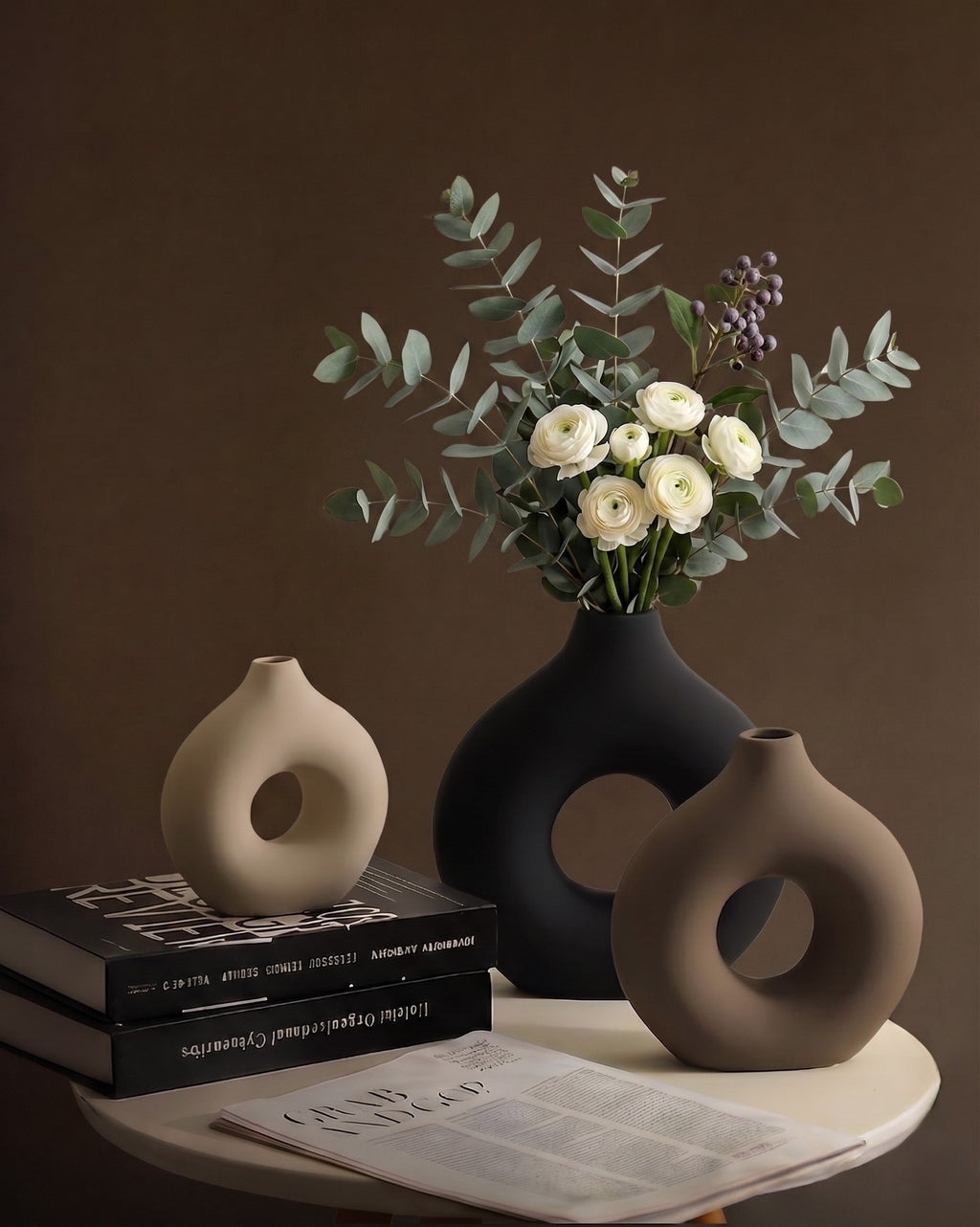 The Eclipse Trio | Ensemble de vases en céramique mate faits à la main