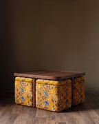 La table basse et les poufs gigognes Regal Botanica