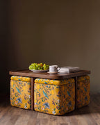 La table basse et les poufs gigognes Regal Botanica