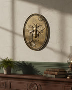 La Reine des Abeilles Plaque Murale Ovale Médaillon Style Vintage