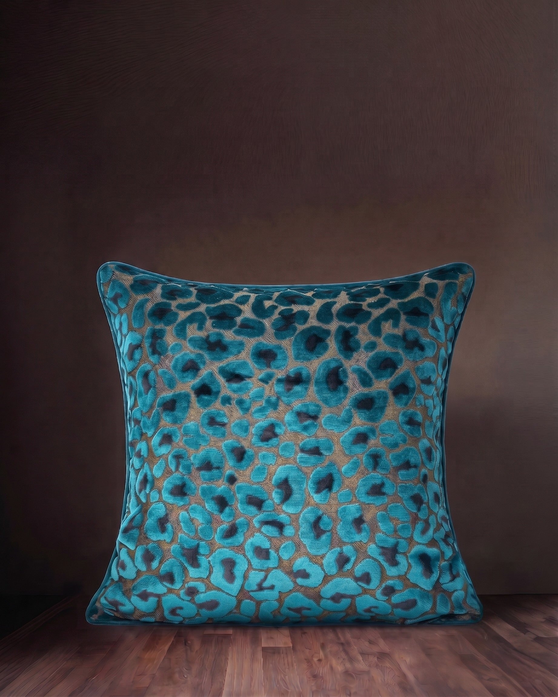 Coussin Serengeti en velours coupé saphir Royalty