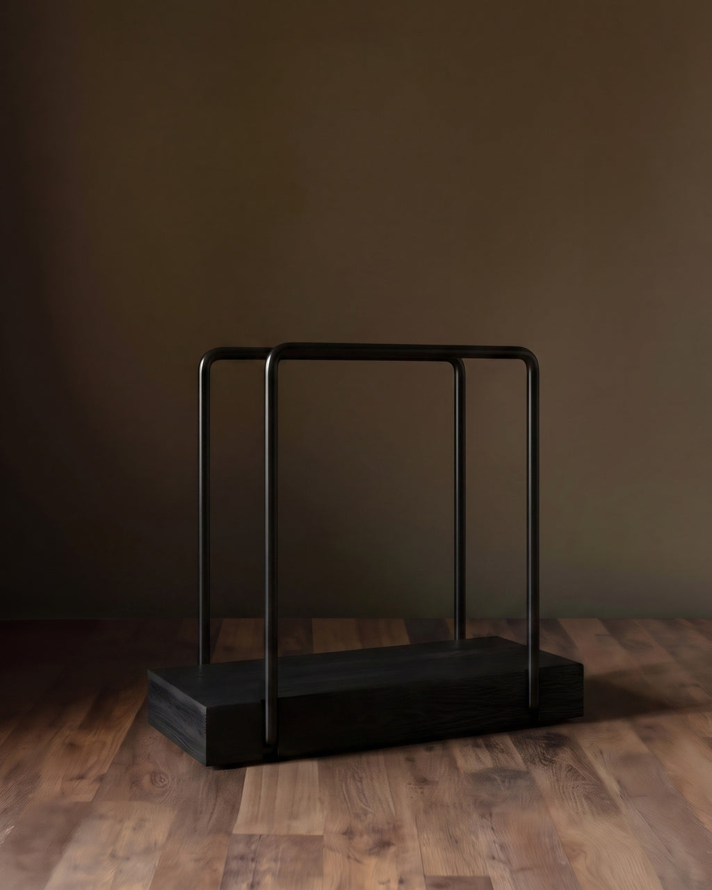 Porte-serviettes Kanso minimaliste en fil de fer et chêne
