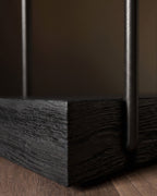Porte-serviettes Kanso minimaliste en fil de fer et chêne