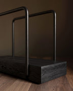 Porte-serviettes Kanso minimaliste en fil de fer et chêne