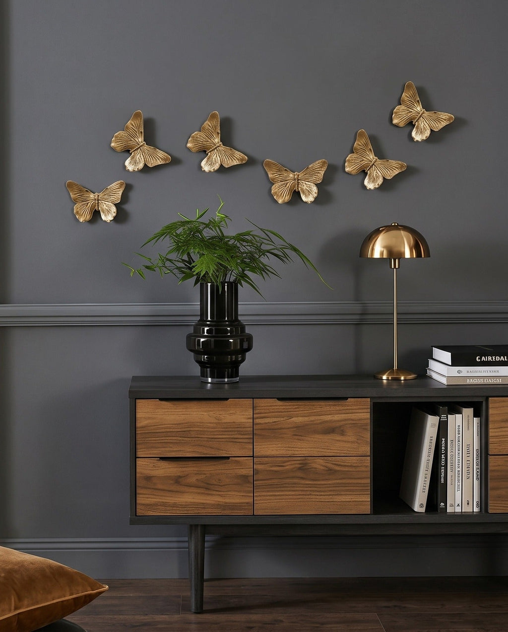 Meadow & Hearth Décoration Murale Vintage Papillon Doré