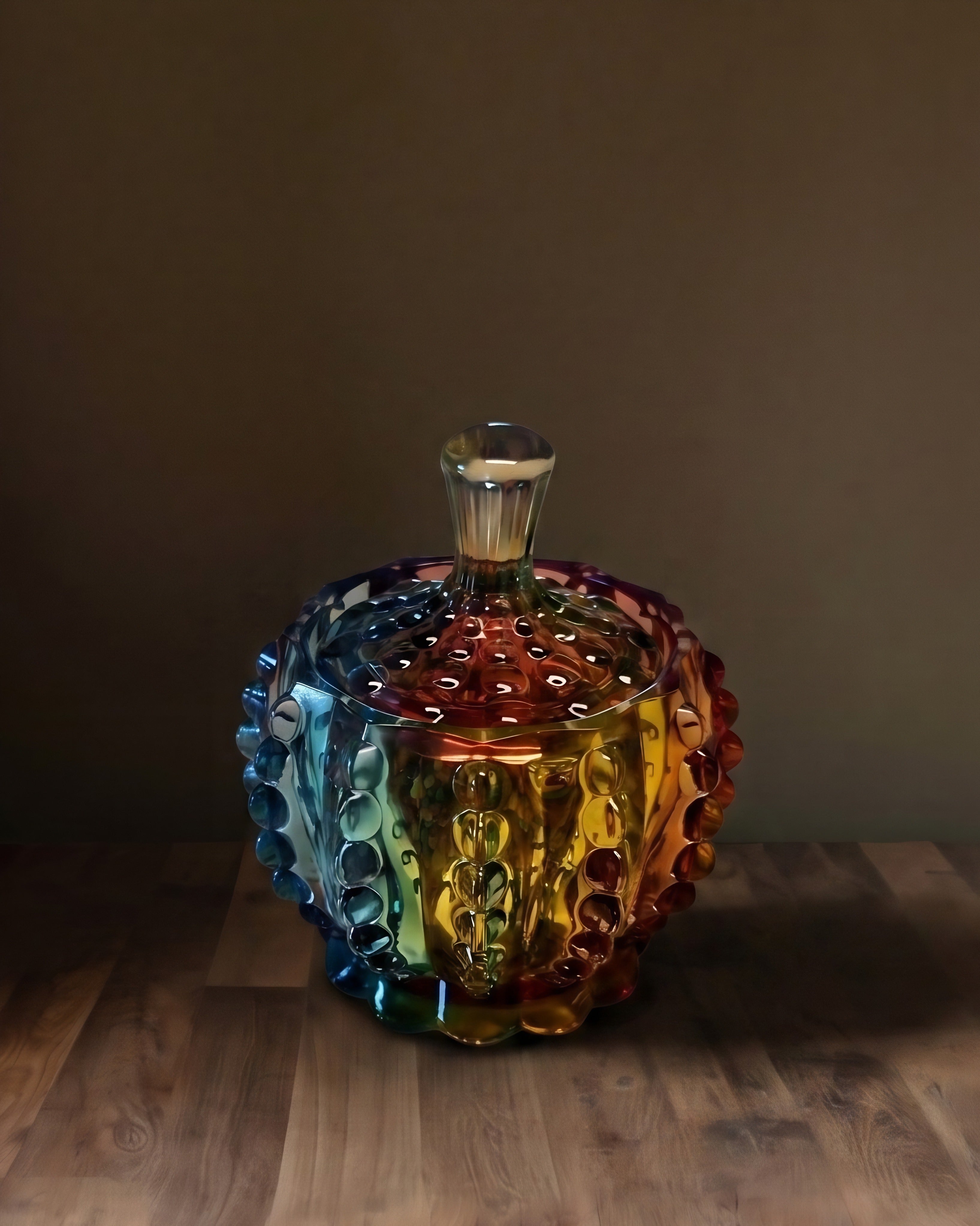 Boîte à souvenirs et boîte à bijoux en verre de cristal coloré