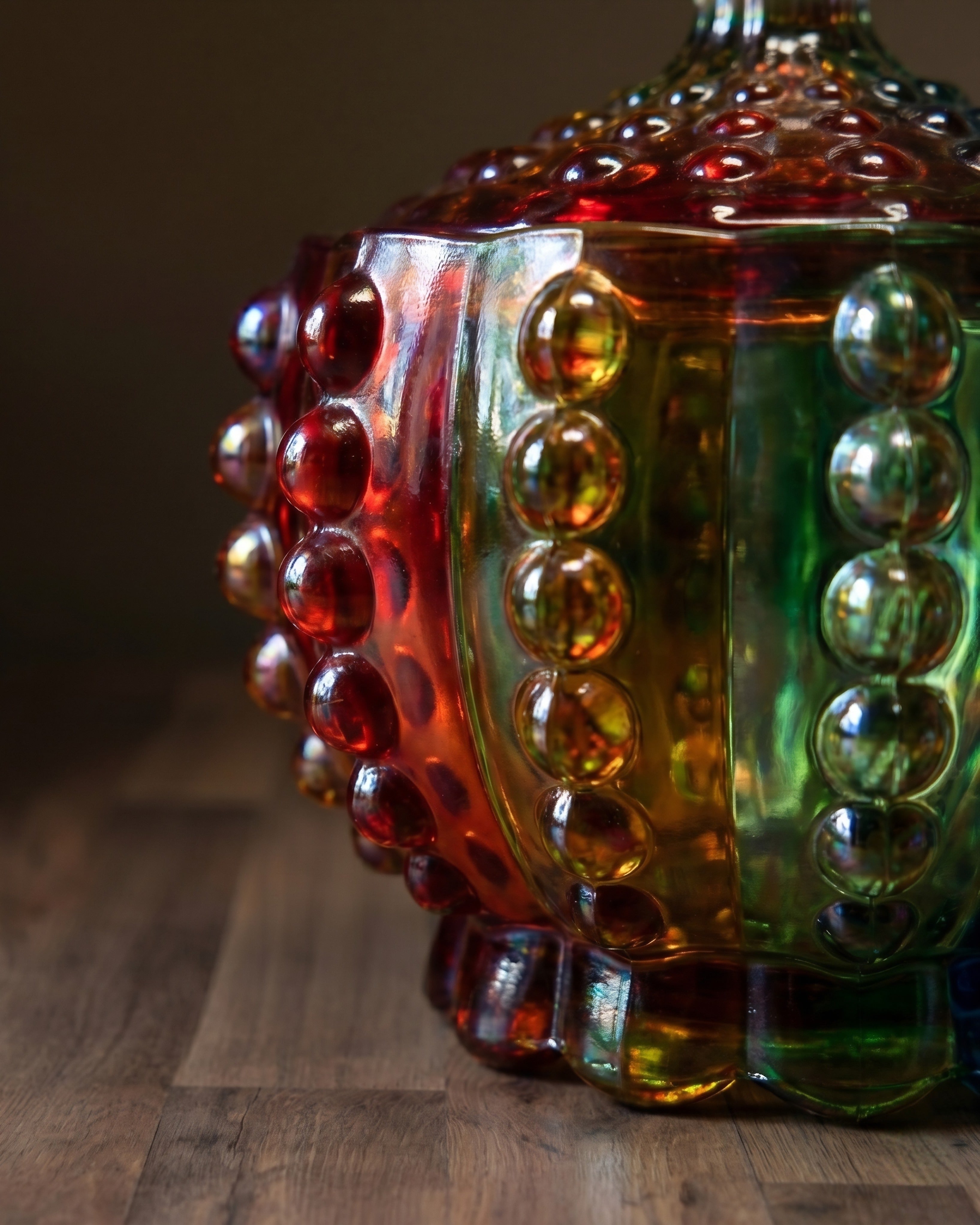 Boîte à souvenirs et boîte à bijoux en verre de cristal coloré