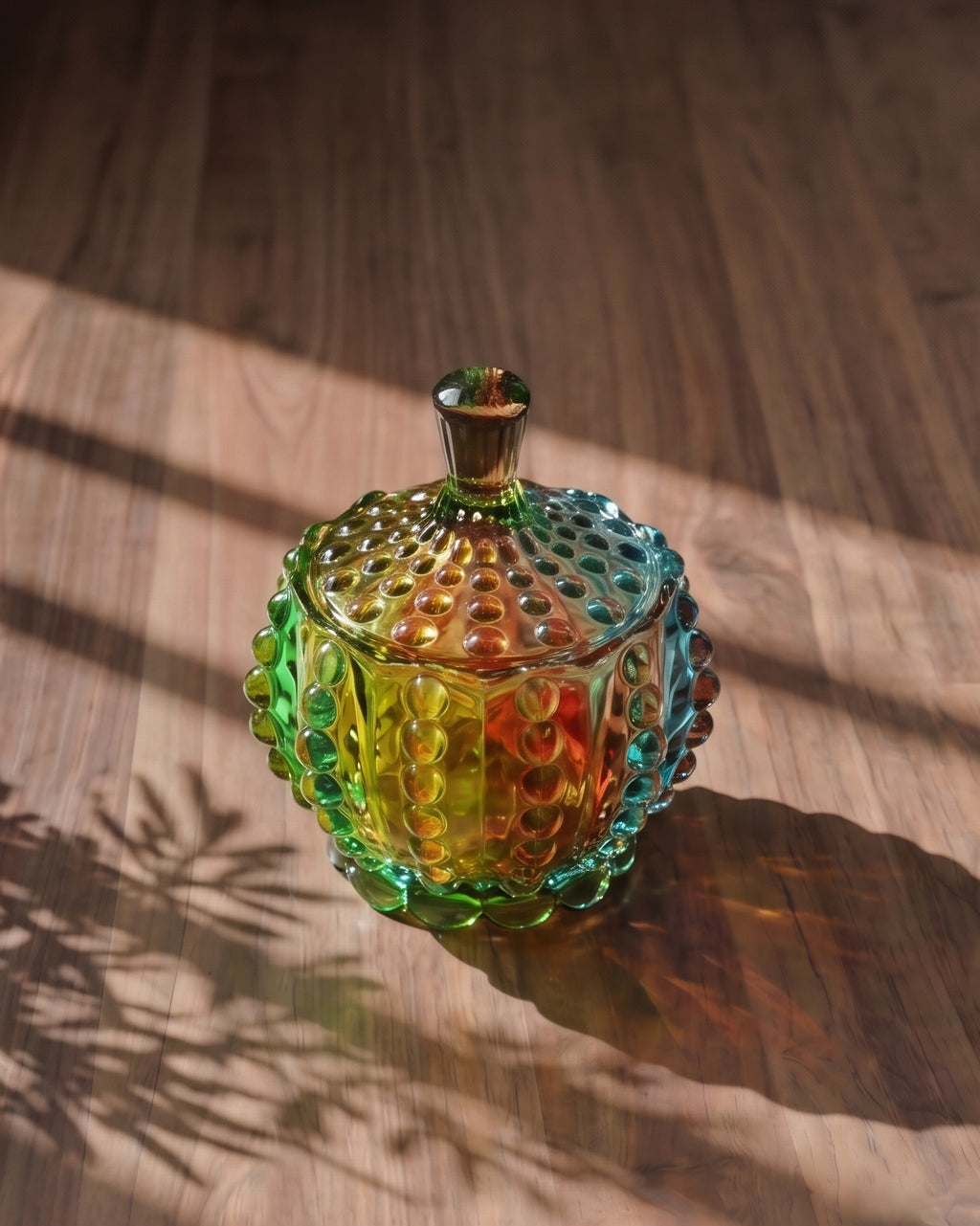 Boîte à souvenirs et boîte à bijoux en verre de cristal coloré