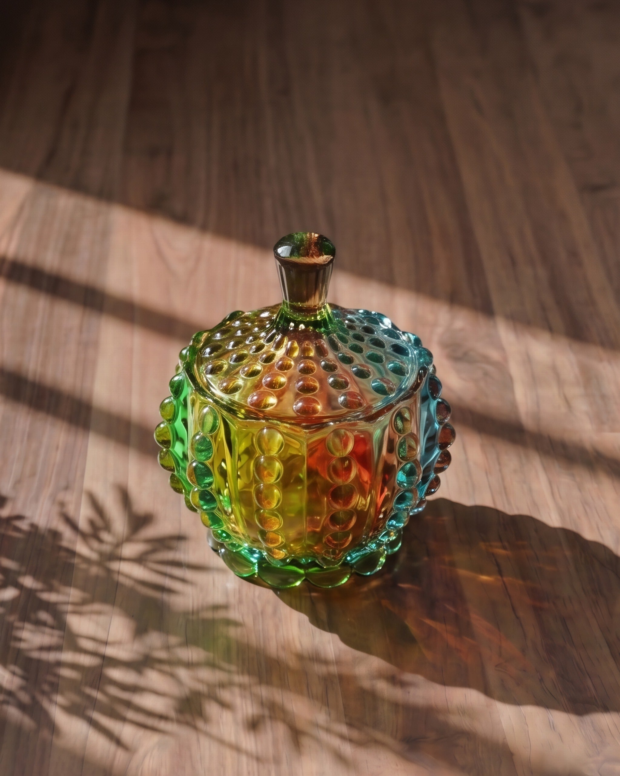 Boîte à souvenirs et boîte à bijoux en verre de cristal coloré