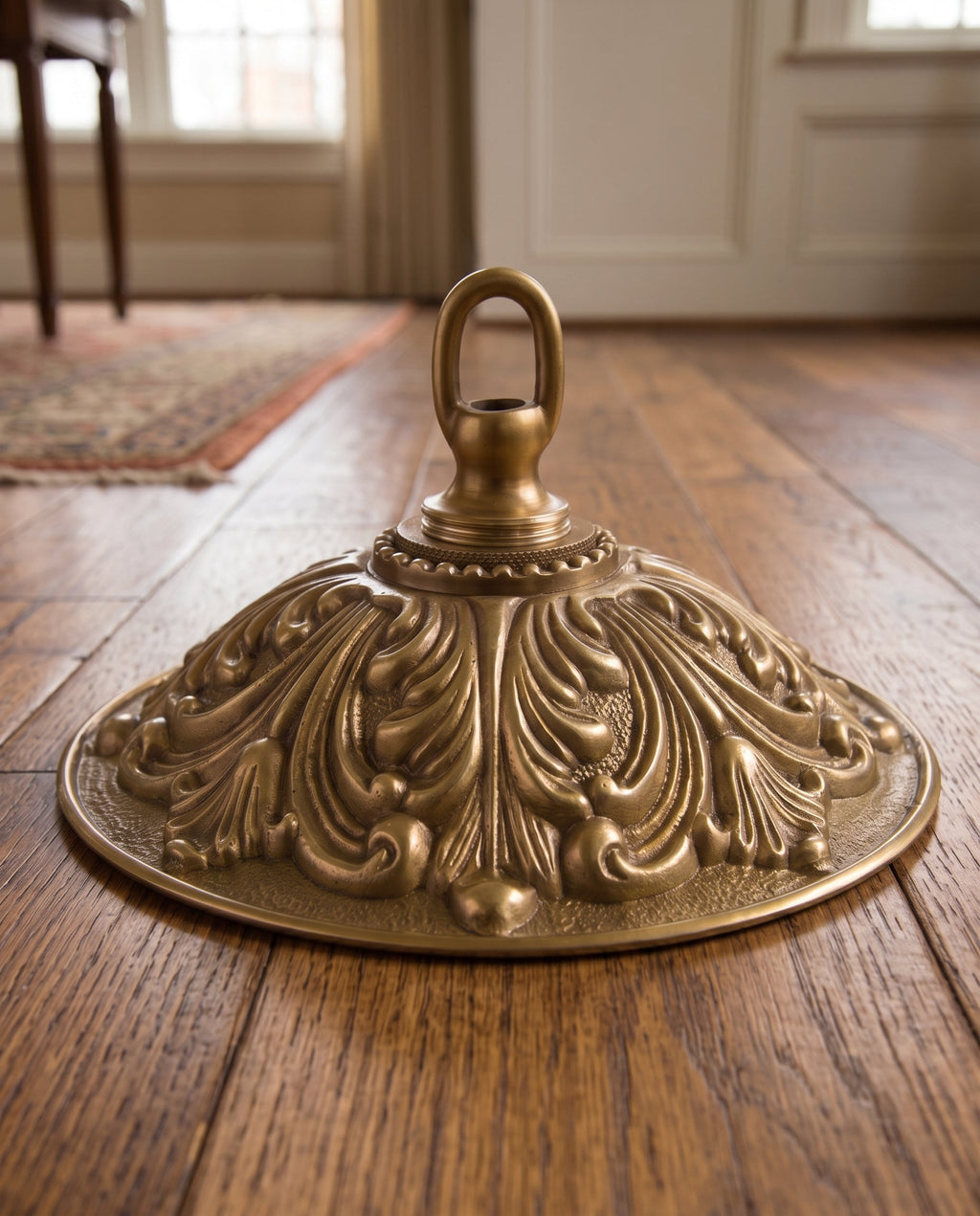 Kit pavillon de lustre en laiton coulé de style vintage robuste – Laiton antique