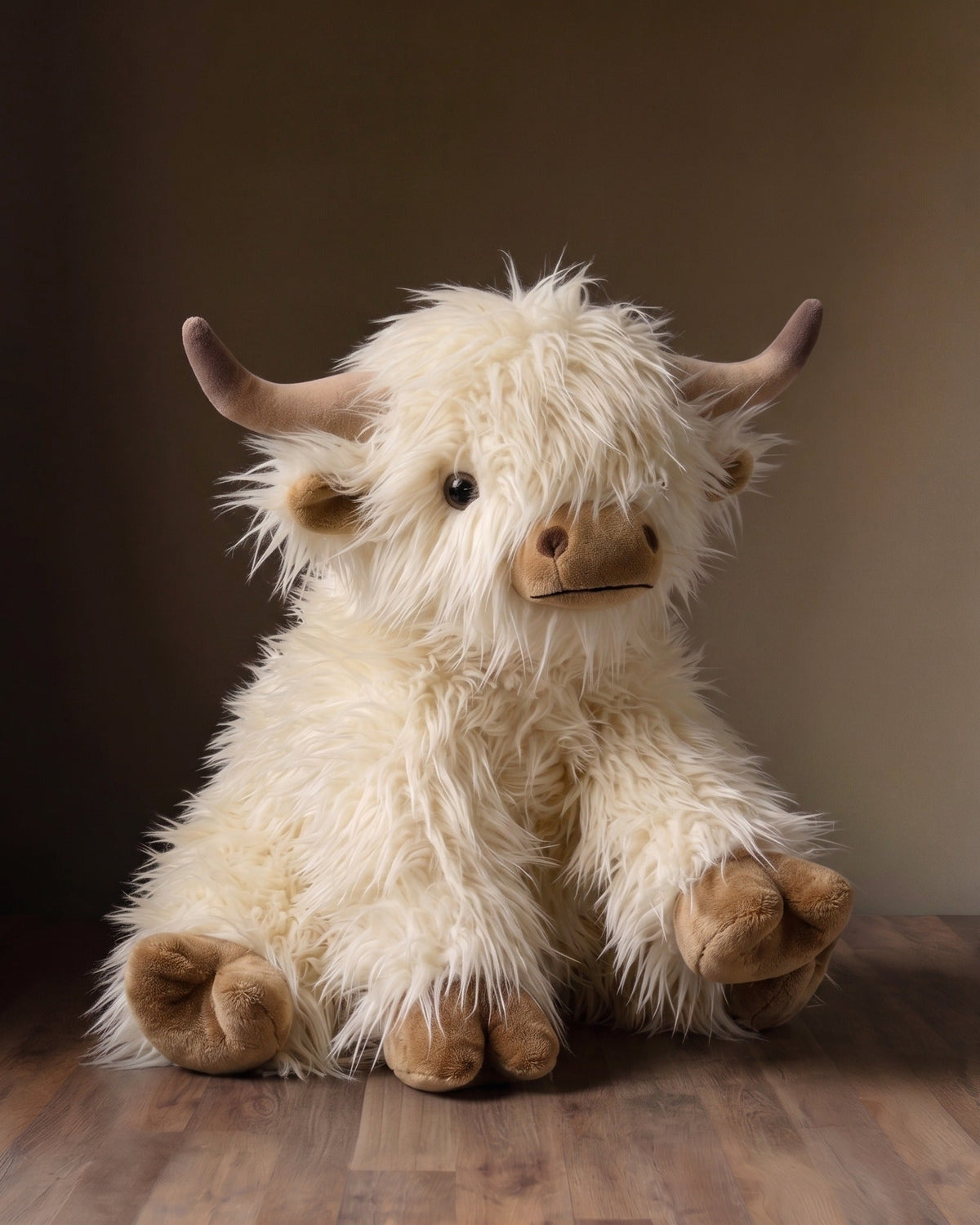 La collection Héritage : Flora la génisse Highland crème en peluche