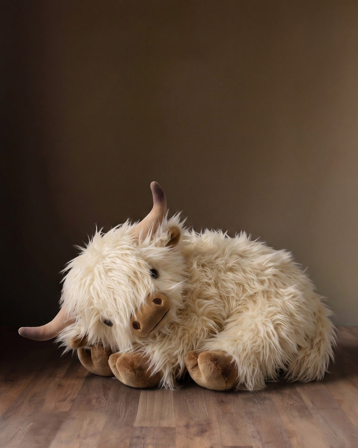 La collection Héritage : Flora la génisse Highland crème en peluche