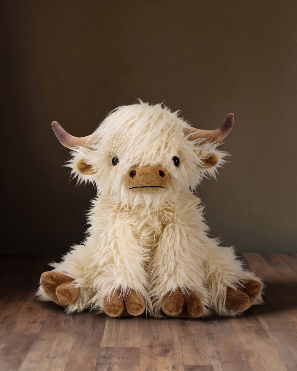 La collection Héritage : Flora la génisse Highland crème en peluche