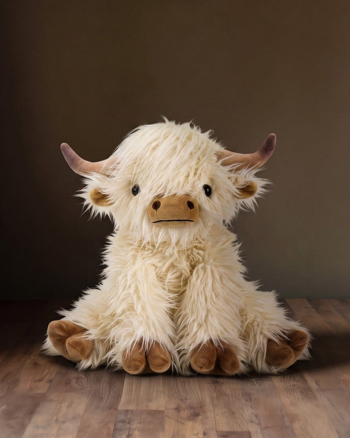 La collection Héritage : Flora la génisse Highland crème en peluche