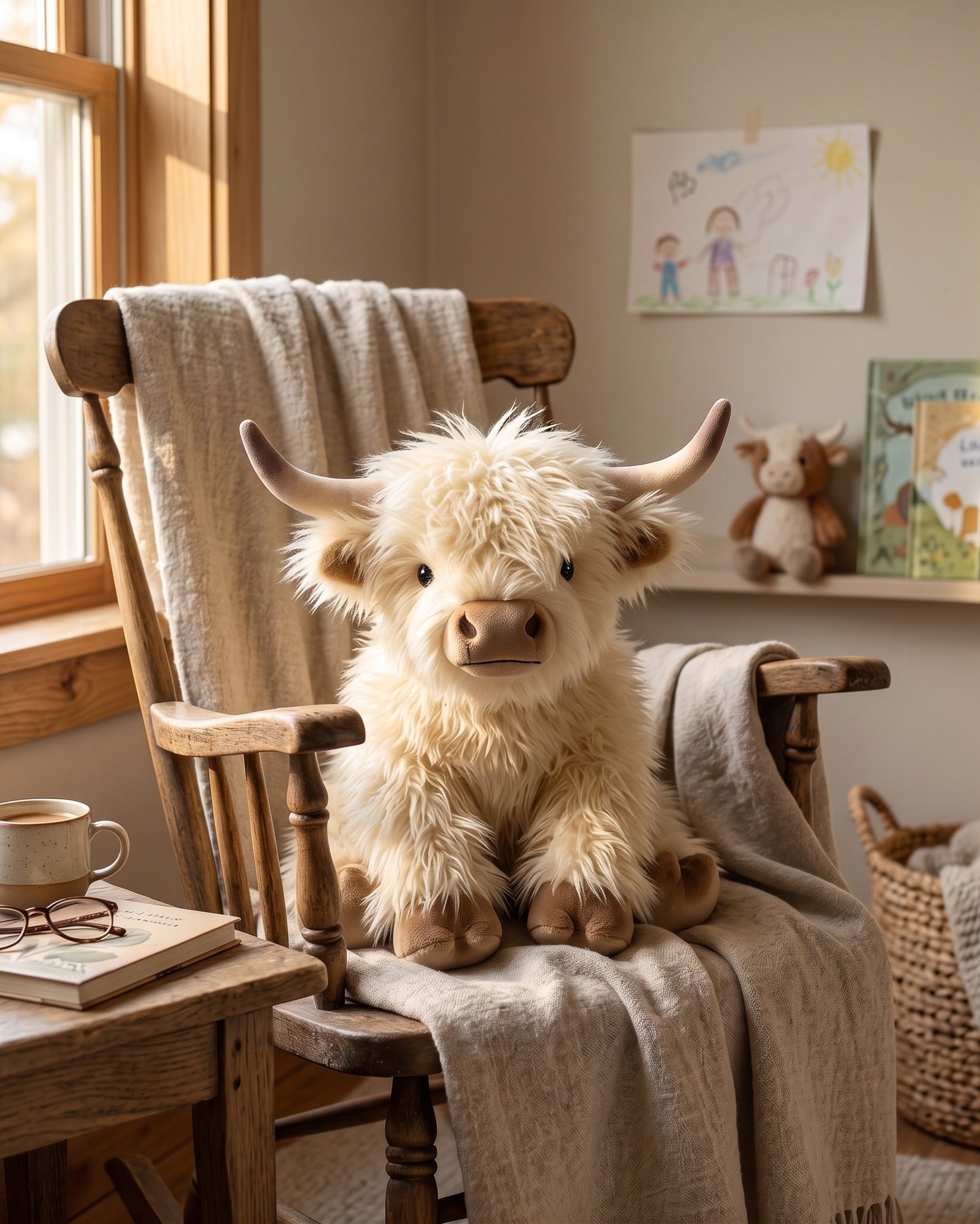 La collection Héritage : Flora la génisse Highland crème en peluche