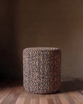 Pouf Monti en velours ciselé