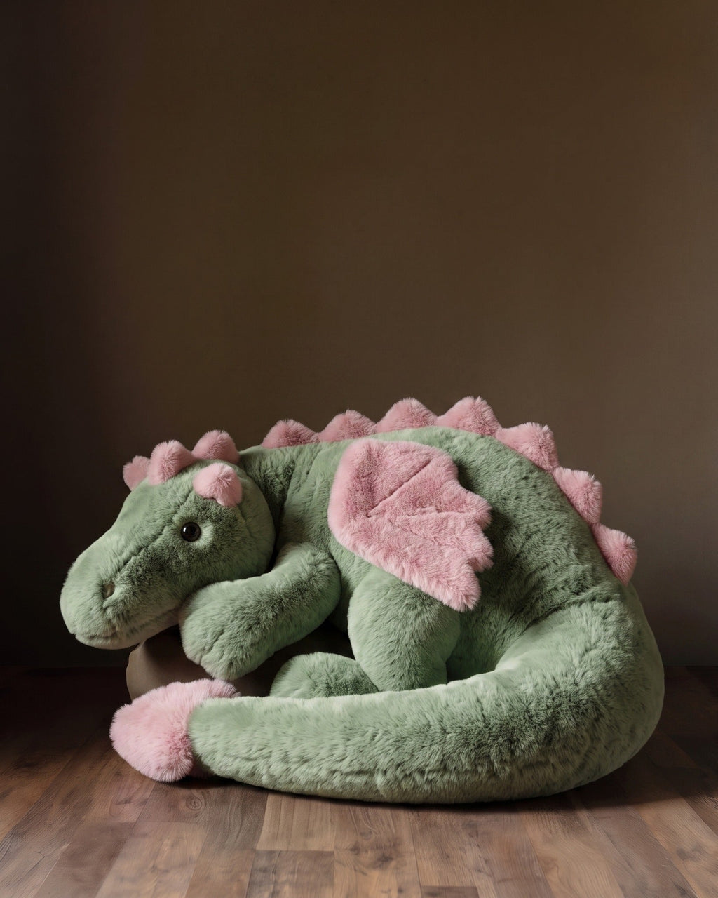 Le Dragon Douillet des Prés – Grande Peluche Souple de 91 cm avec des Ailes Rosées Moelleuses