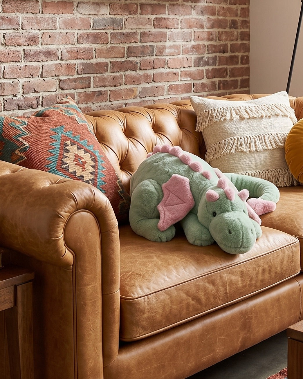 Le Dragon Douillet des Prés – Grande Peluche Souple de 91 cm avec des Ailes Rosées Moelleuses