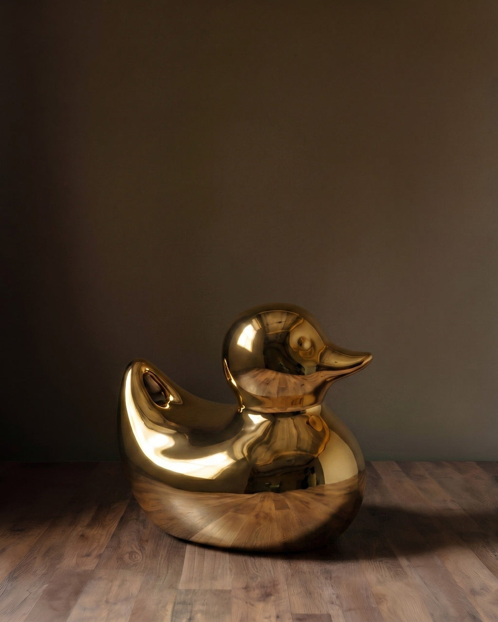 Sculpture de canard en céramique Chroma Gold