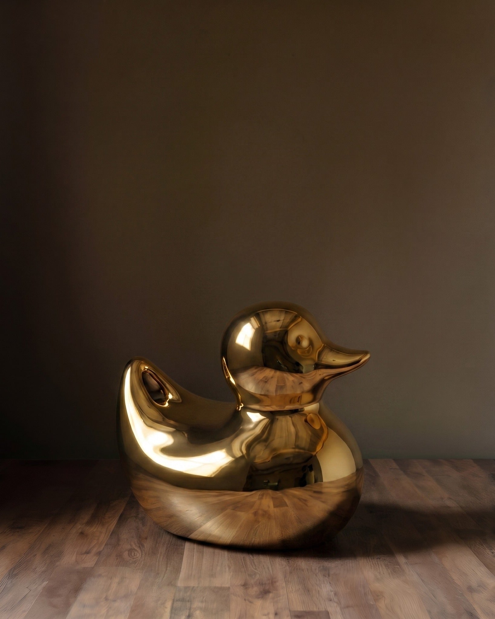 Sculpture de canard en céramique Chroma Gold