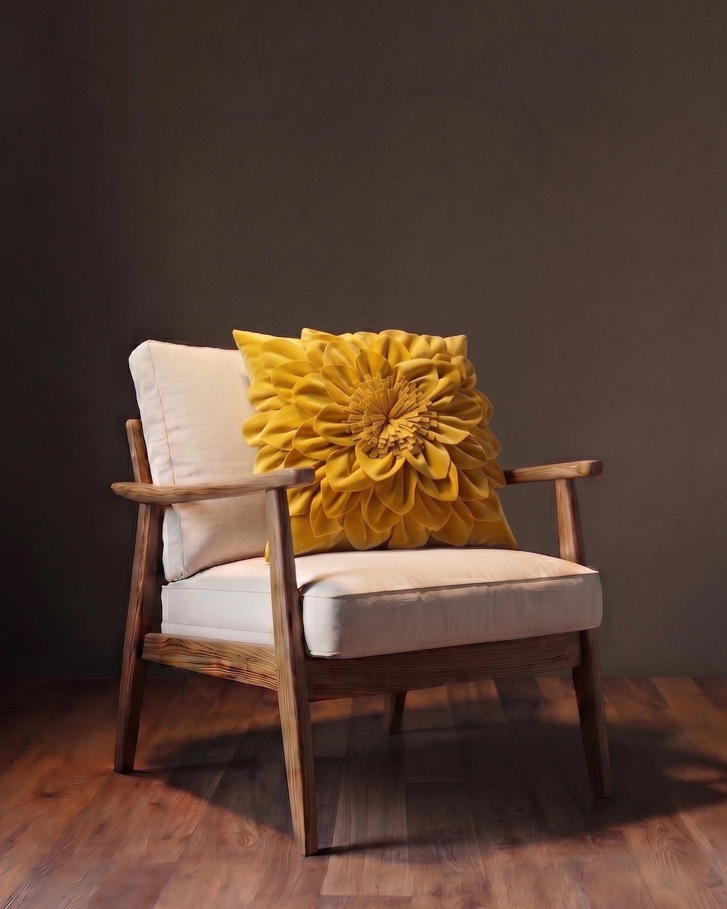 Le Coussin en Velours Fleuri Chrysanthème