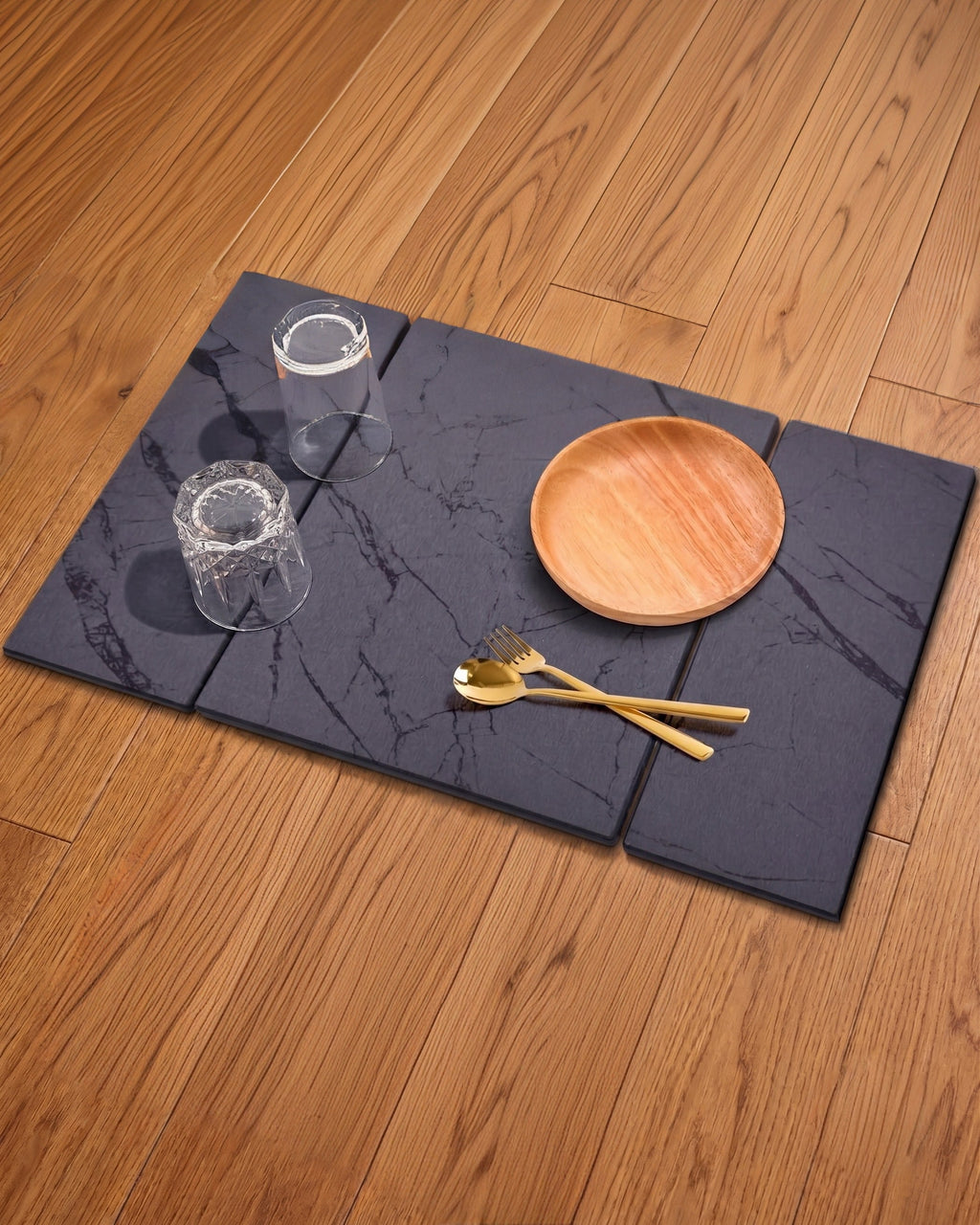 TerraDry | Égouttoir pliable en pierre naturelle – Tapis de cuisine haut de gamme en terre de diatomée et ardoise