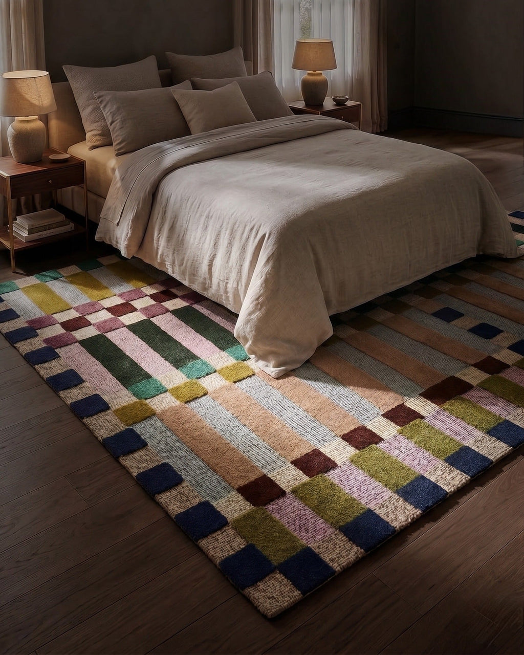 Le tapis en laine Prism Grid