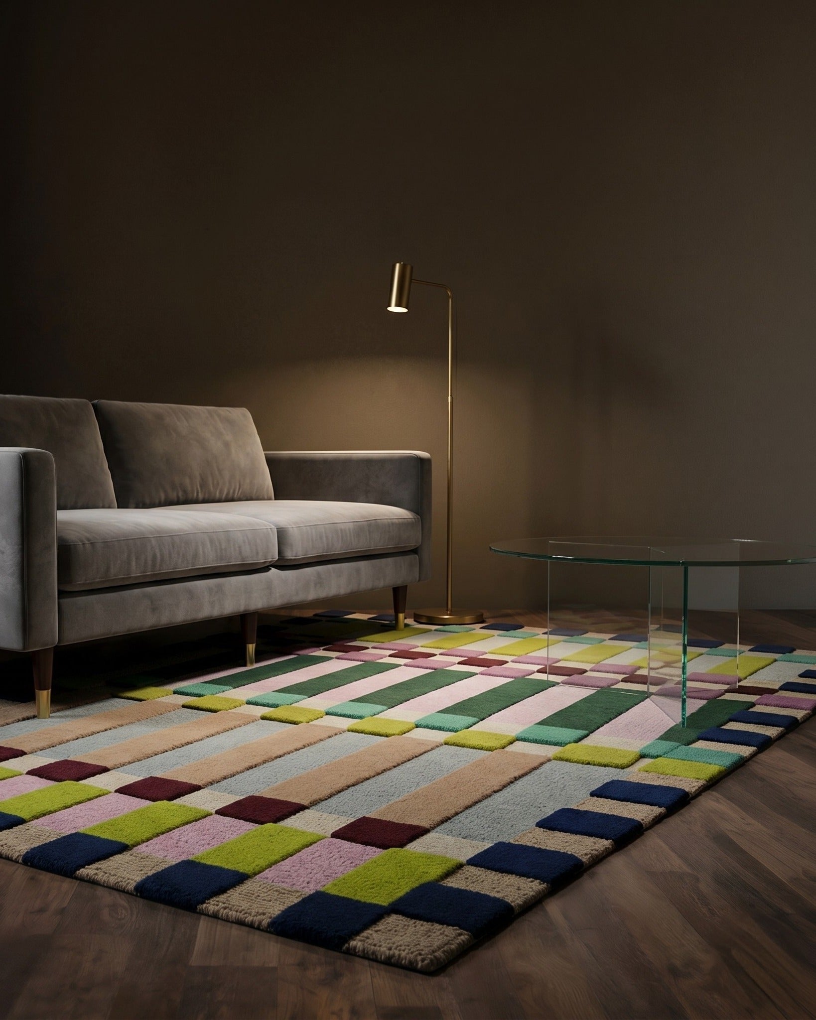 Le tapis en laine Prism Grid