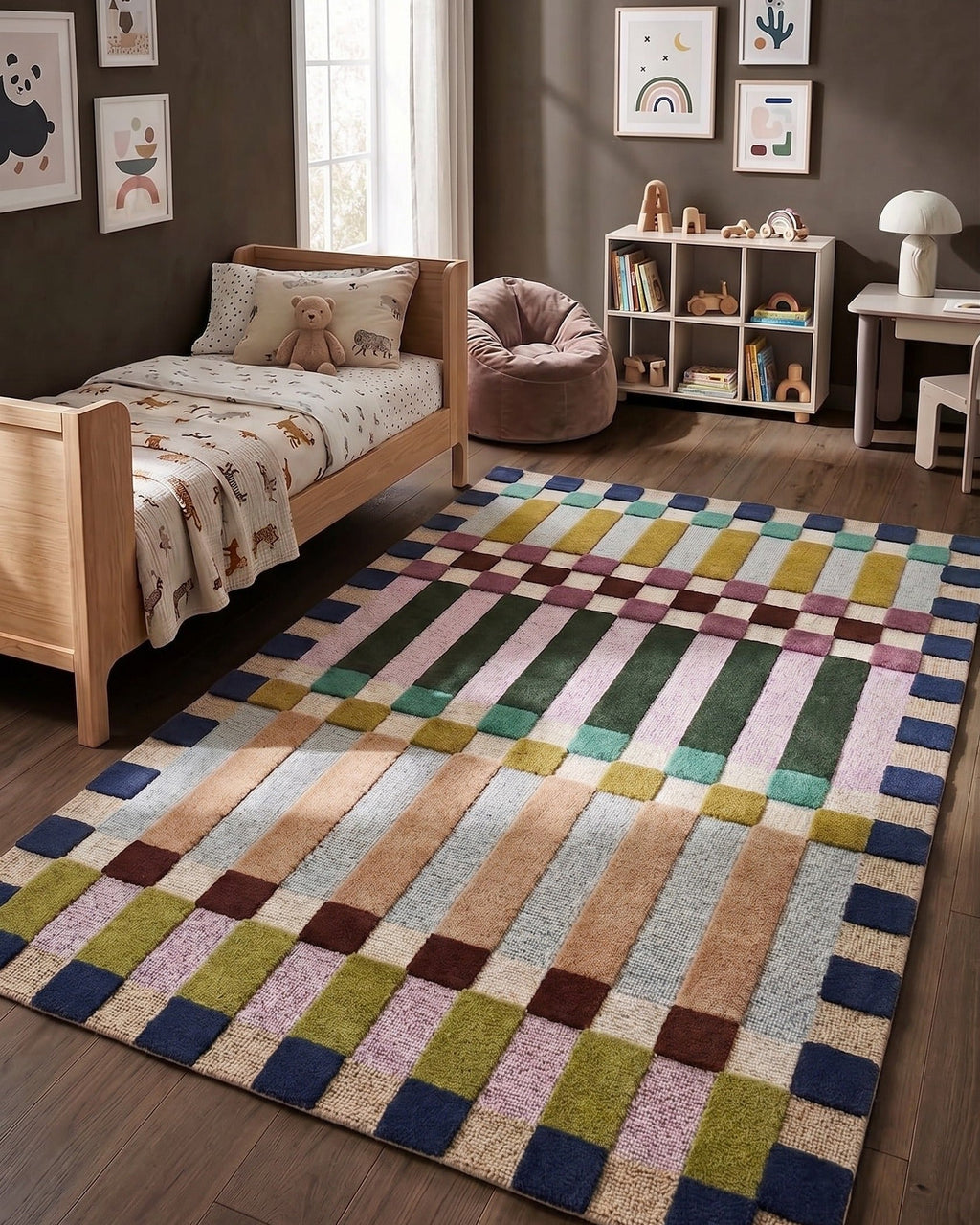 Le tapis en laine Prism Grid