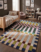 Le tapis en laine Prism Grid