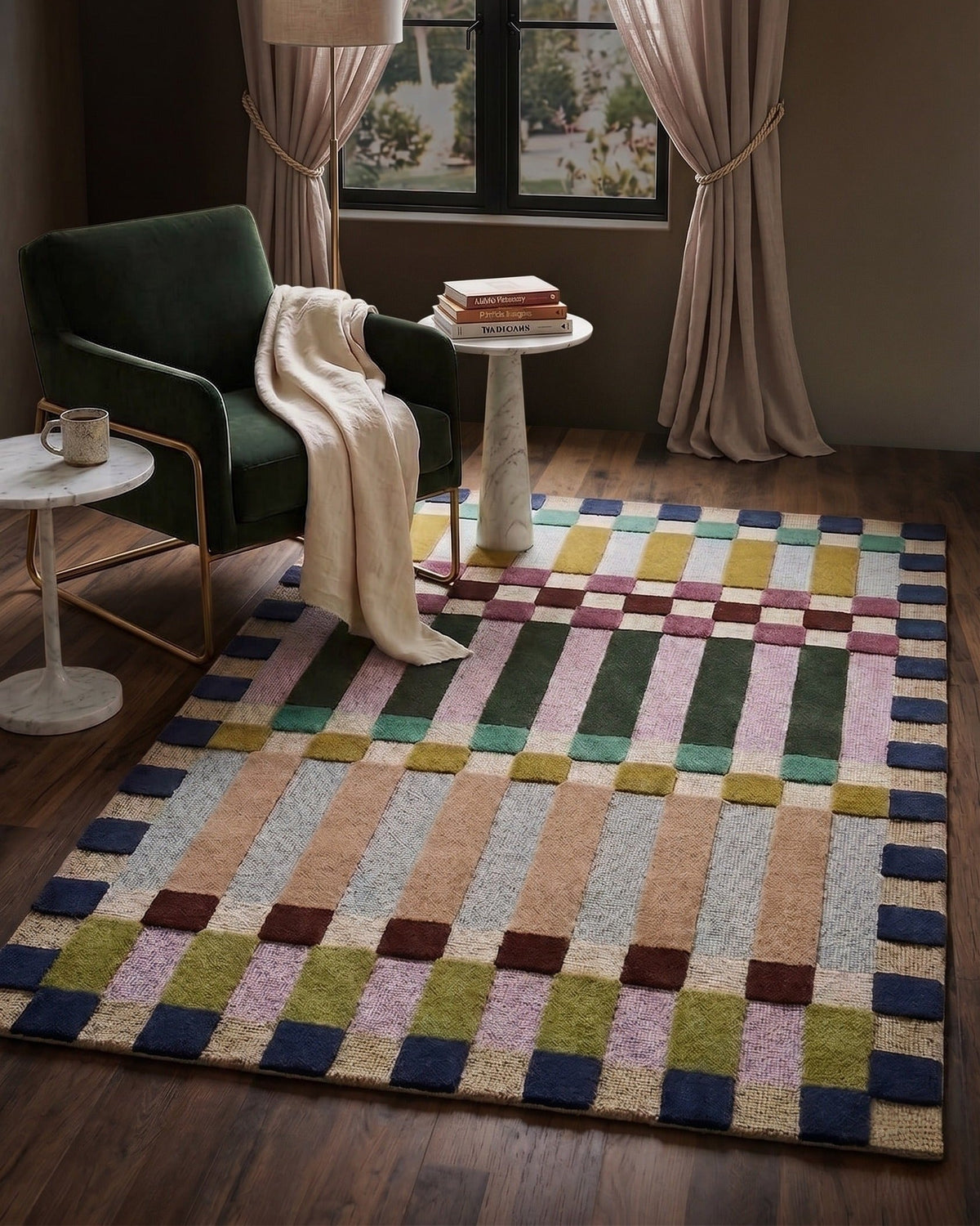Le tapis en laine Prism Grid