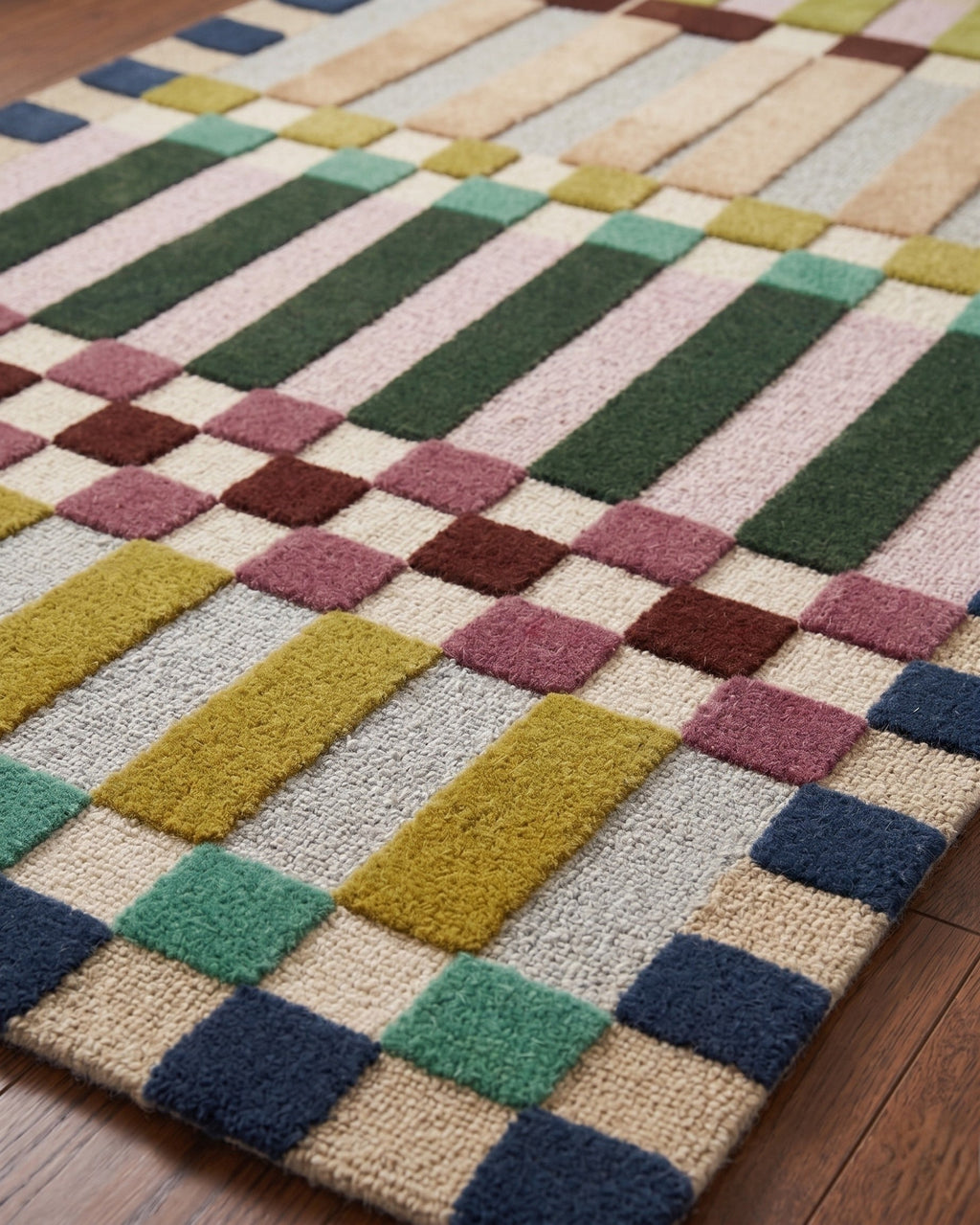 Le tapis en laine Prism Grid