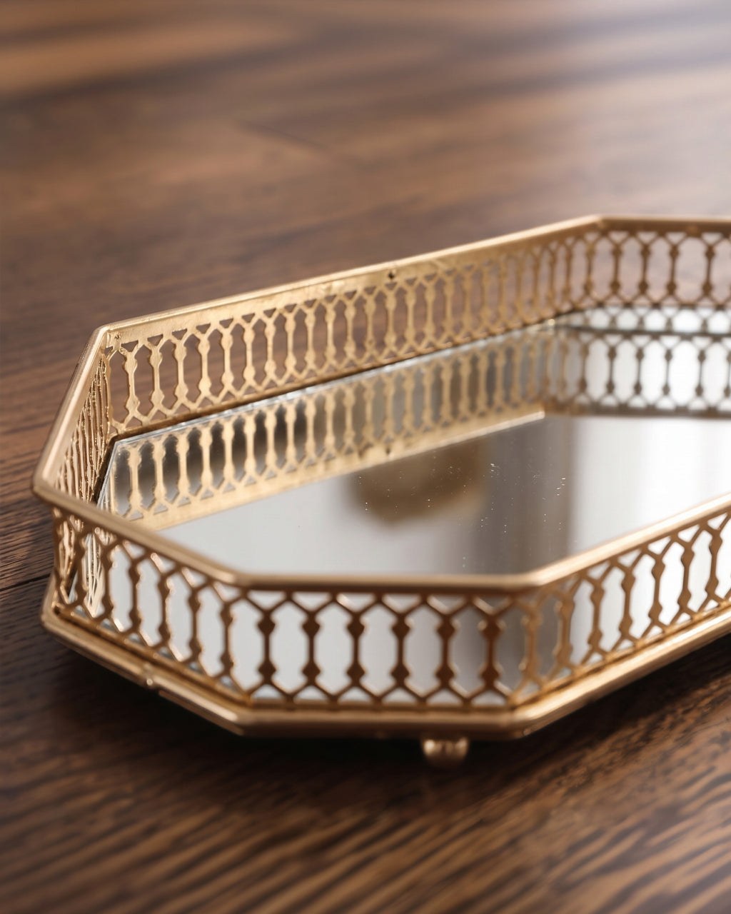 Le plateau miroir Art déco Reflets Dorés