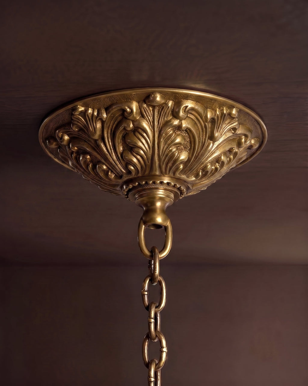 Kit pavillon de lustre en laiton coulé de style vintage robuste – Laiton antique