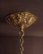 Kit pavillon de lustre en laiton coulé de style vintage robuste – Laiton antique