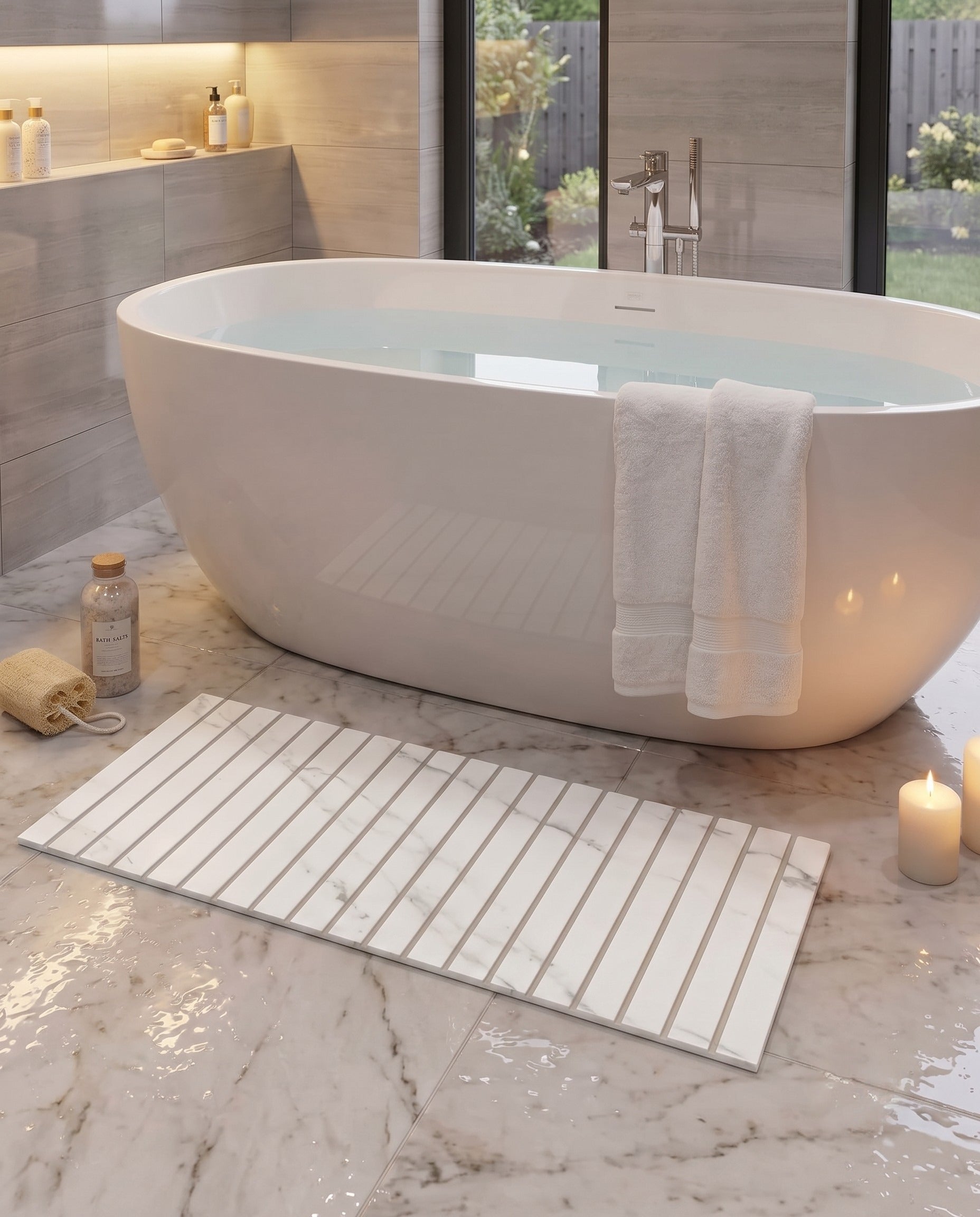 TerraDry | Monolithe Tapis de bain pliable de qualité supérieure en terre de diatomée