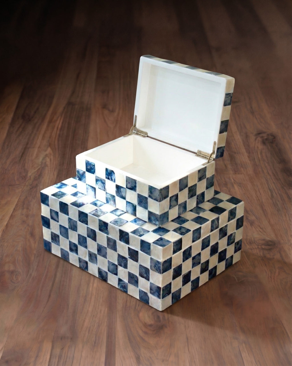 Le coffret à bijoux et à souvenirs marqueterie Azure