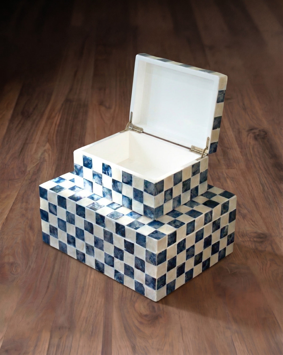 Le coffret à bijoux et à souvenirs marqueterie Azure