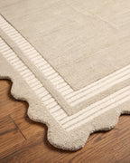 Tapis en laine Marseille avec bords festonnés