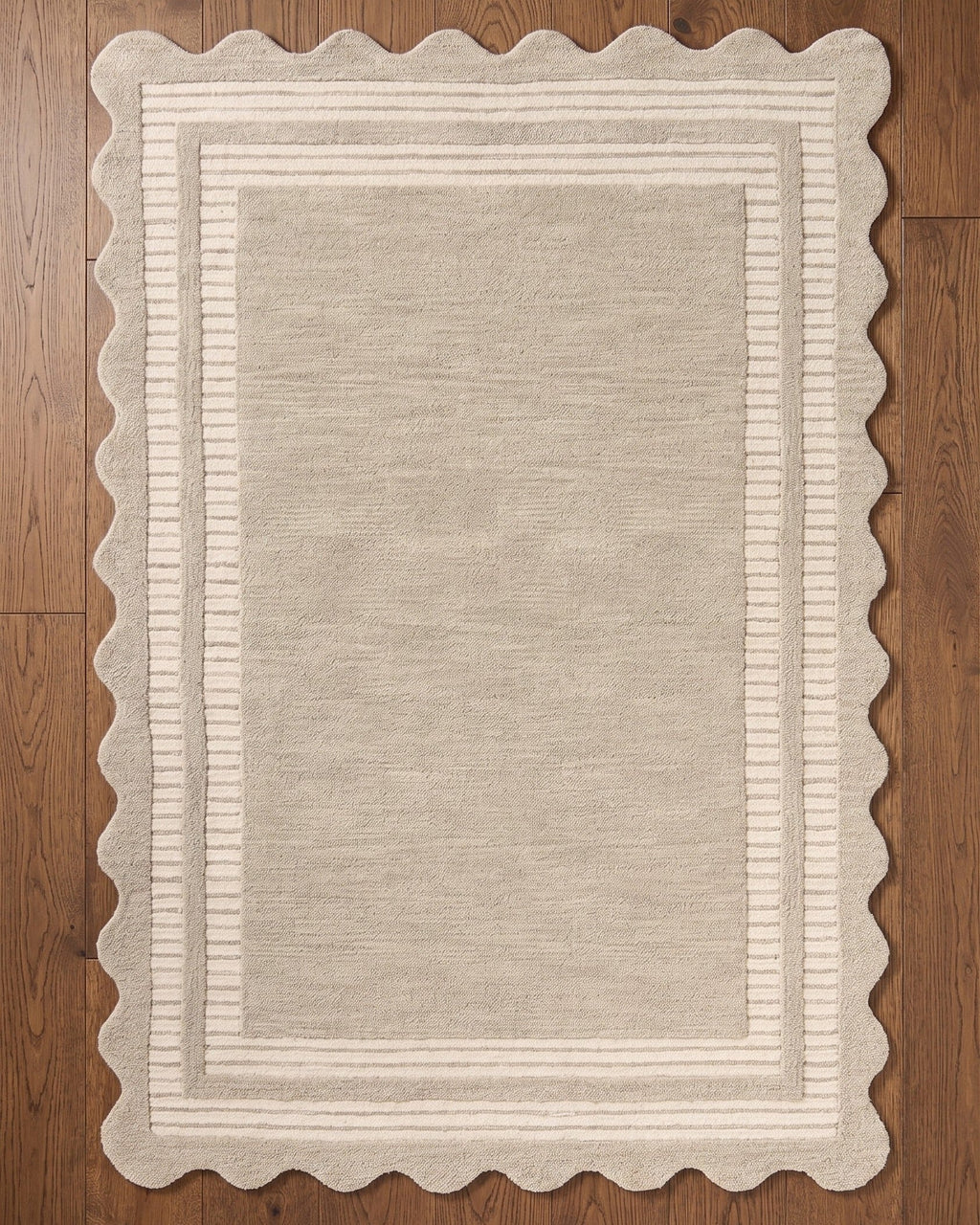 Tapis en laine Marseille avec bords festonnés