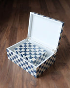 Le coffret à bijoux et à souvenirs marqueterie Azure