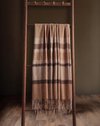 Jeté en cachemire Ascot Legacy Heirloom – Carreaux camel et taupe