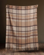Jeté en cachemire Ascot Legacy Heirloom – Carreaux camel et taupe