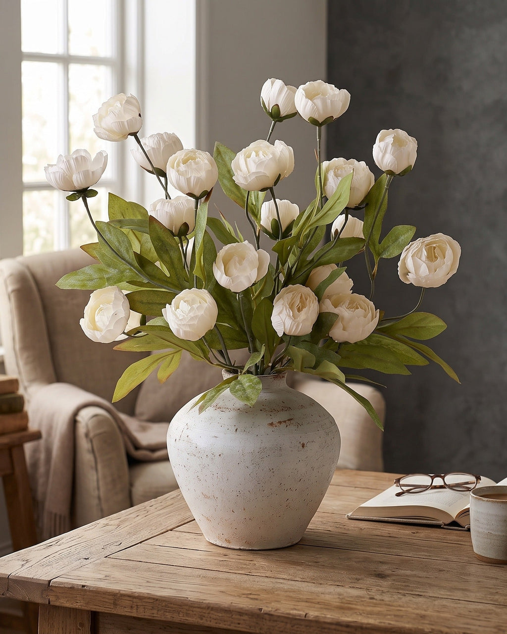 La branche de fausse pivoine Heirloom (vase non inclus)