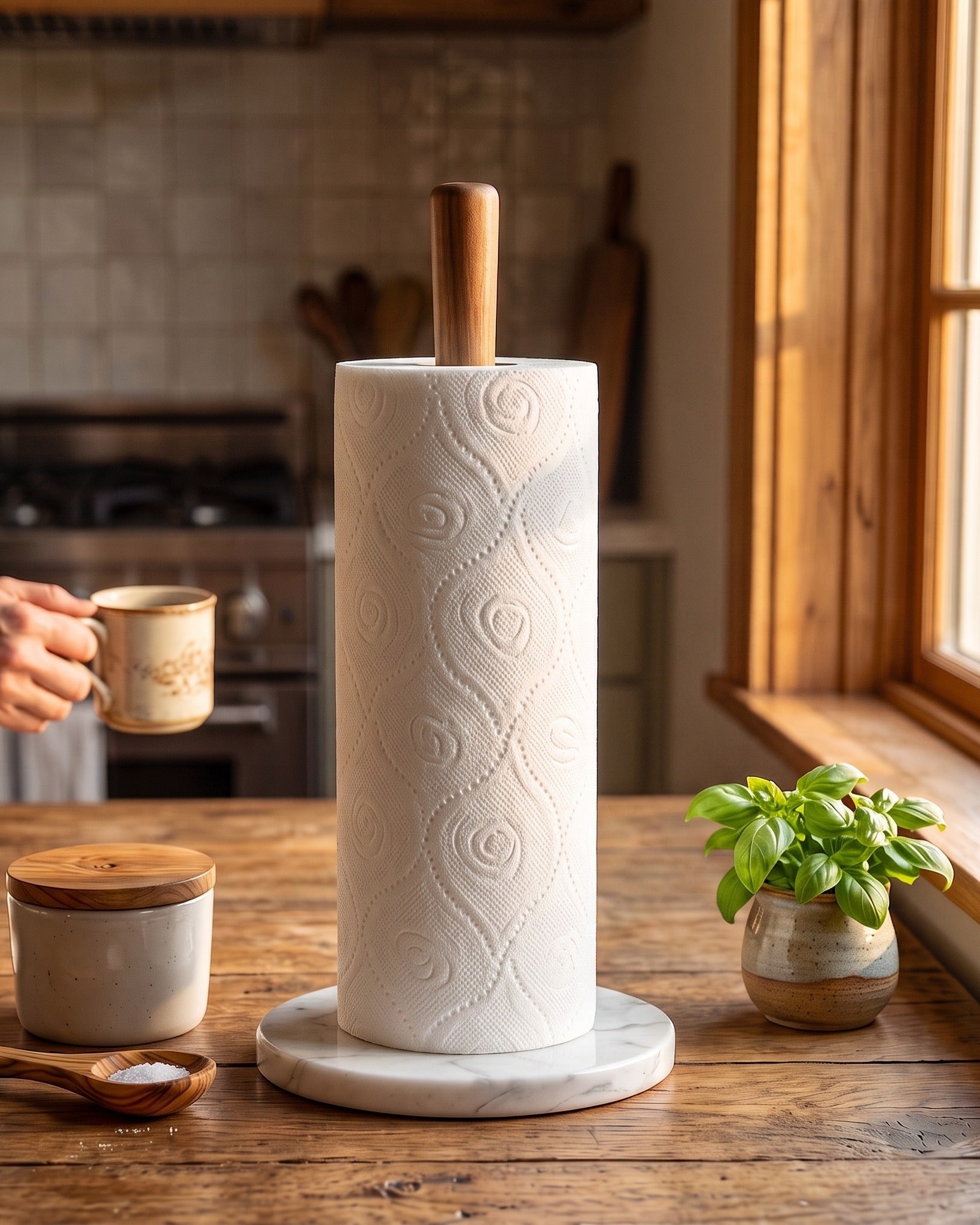 Le porte-essuie-tout de comptoir Carrara & Wood