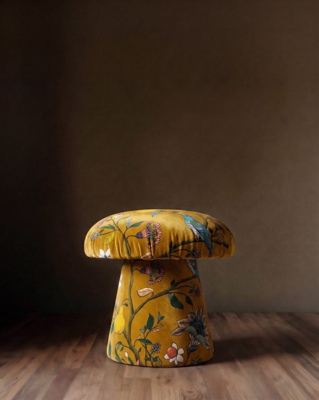 Le tabouret champignon de velours de la Serre Royale