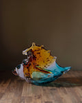 La Crête de Triton : Sculpture de Conque en Verre Soufflé Main