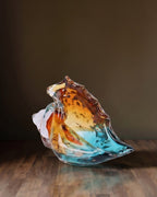 La Crête de Triton : Sculpture de Conque en Verre Soufflé Main