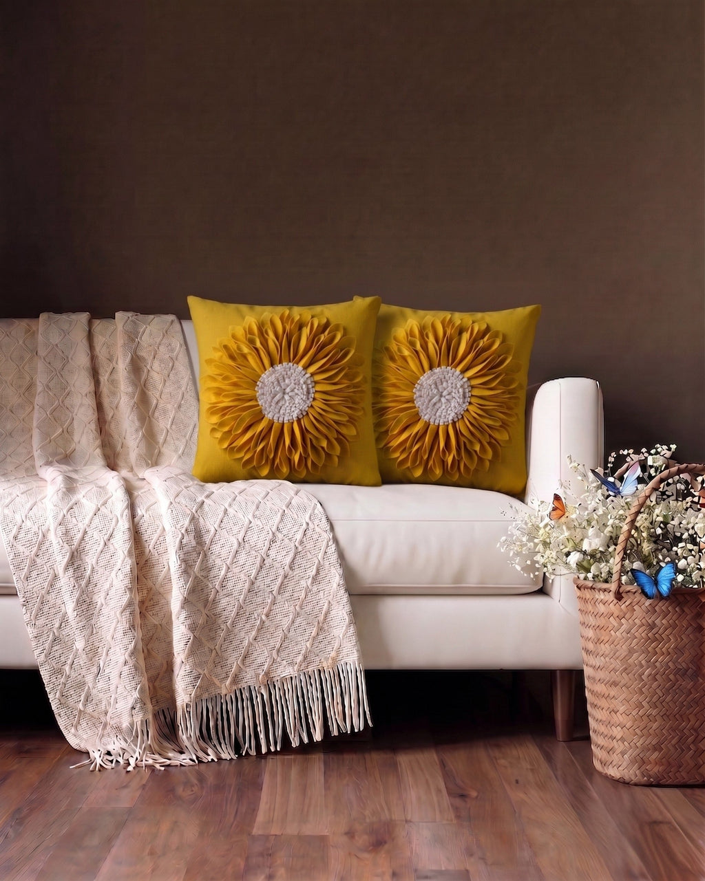 Le coussin d'appoint texturé Marigold Bloom