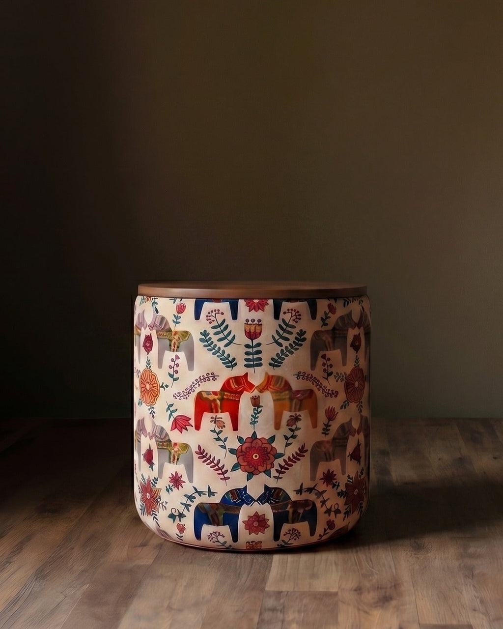 Le pouf de rangement Stockholm | Édition Cheval de Dalécarlie